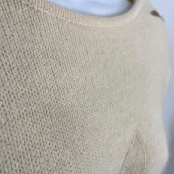 Vintage Coquette Sweater Size M Ivory ANGORA SILK Blend Feminine Dainty Pearls - Picture 7 of 12